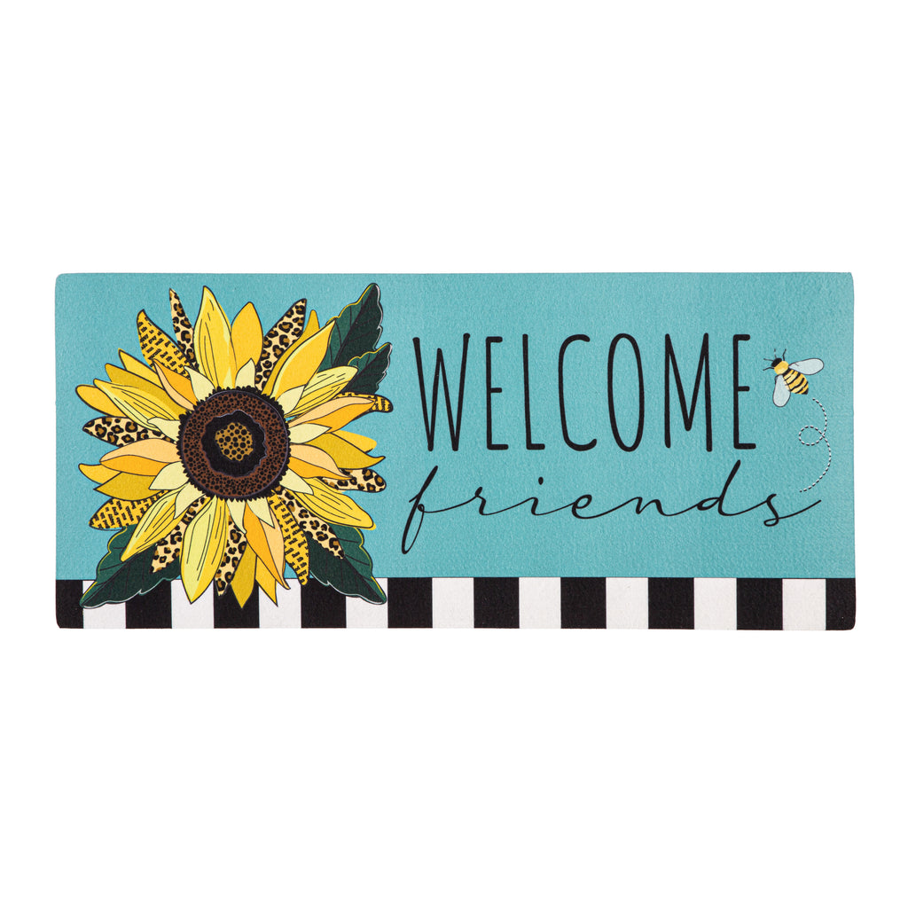 Welcome Friends Leopard Sunflower Sassafras Switch Mat Insert