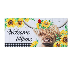 Floral Highland Cow Sassafras Switch Mat