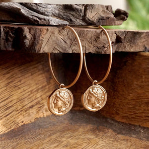 Coin Boho Hoop Earrings