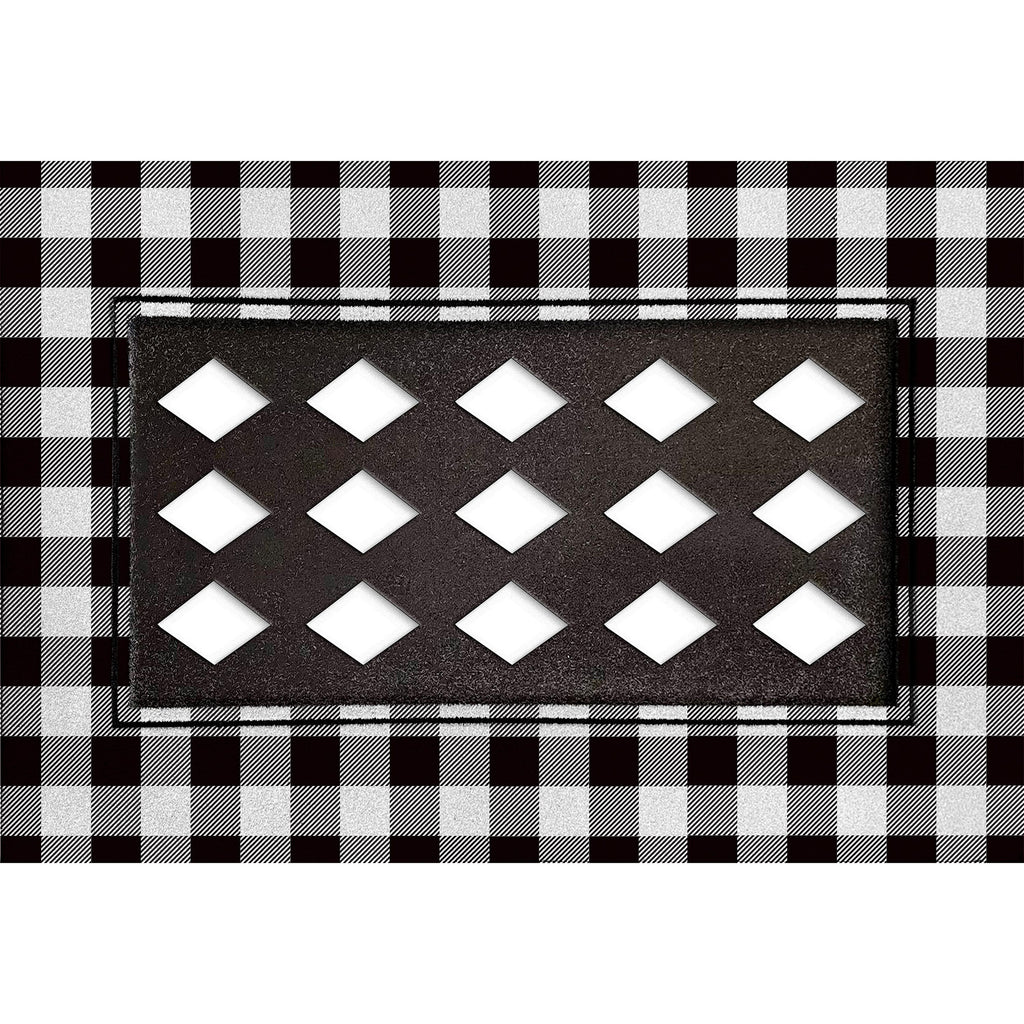 Black & White Buffalo Check Flocked Sassafras Switch Mat Tray