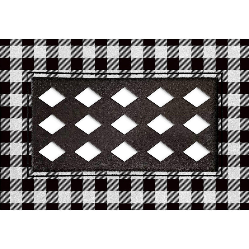 Black & White Buffalo Check Flocked Sassafras Switch Mat Tray