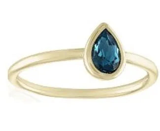 Montana Blue Teardrop Gold Layers Ring