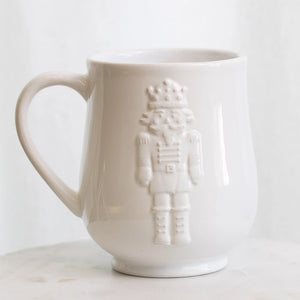 Royal Nutcracker Embossed White Coffee Mug