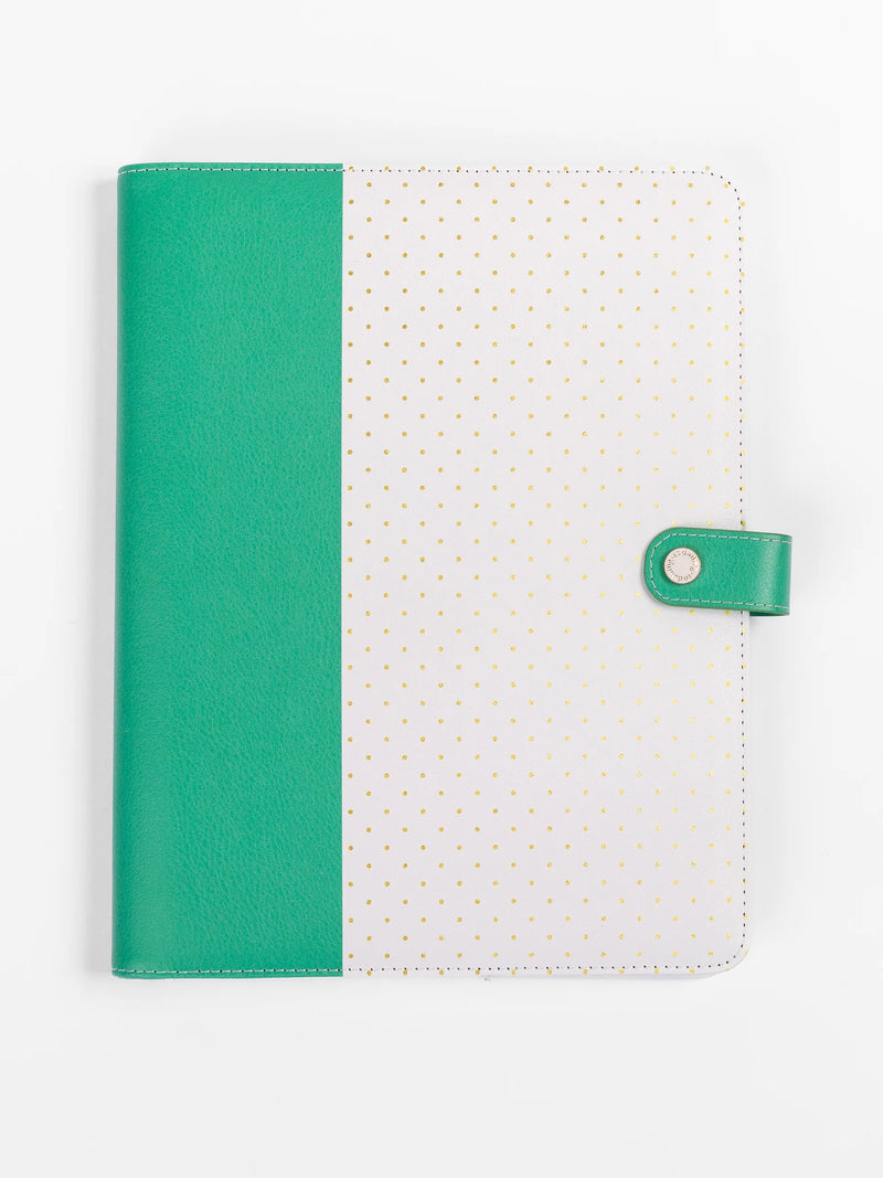 Color Block Teal & Gold Dots PadFolio