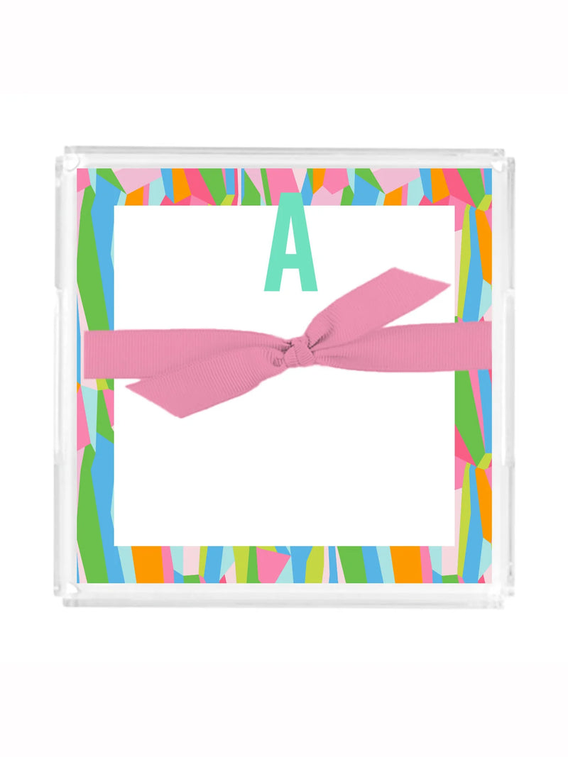 Tropical Initial Acrylic Notepad