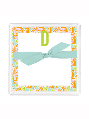 Tropical Initial Acrylic Notepad