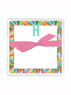 Tropical Initial Acrylic Notepad