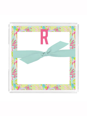 Tropical Initial Acrylic Notepad