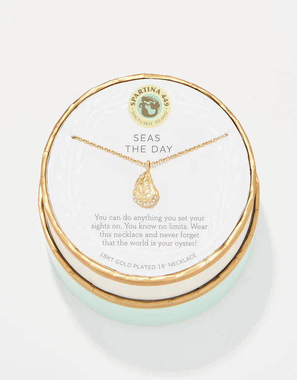 Spartina Sea La Vie Gold Seas the Day Oyster Necklace