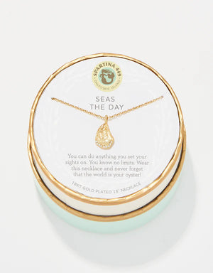 Spartina Sea La Vie Gold Seas the Day Oyster Necklace