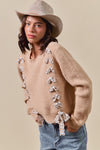 Sweet on Plaid Lace Up Sweater
