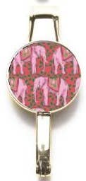 Elephant Print Purse Key Hanger