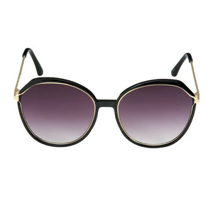 Blue Gem Round Metal Inlay Sunglasses