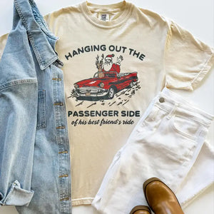 Hanging Out The Passenger Side Christmas Tee