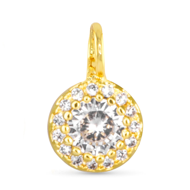 Amanda Blu Gold Clear CZ Halo Charm