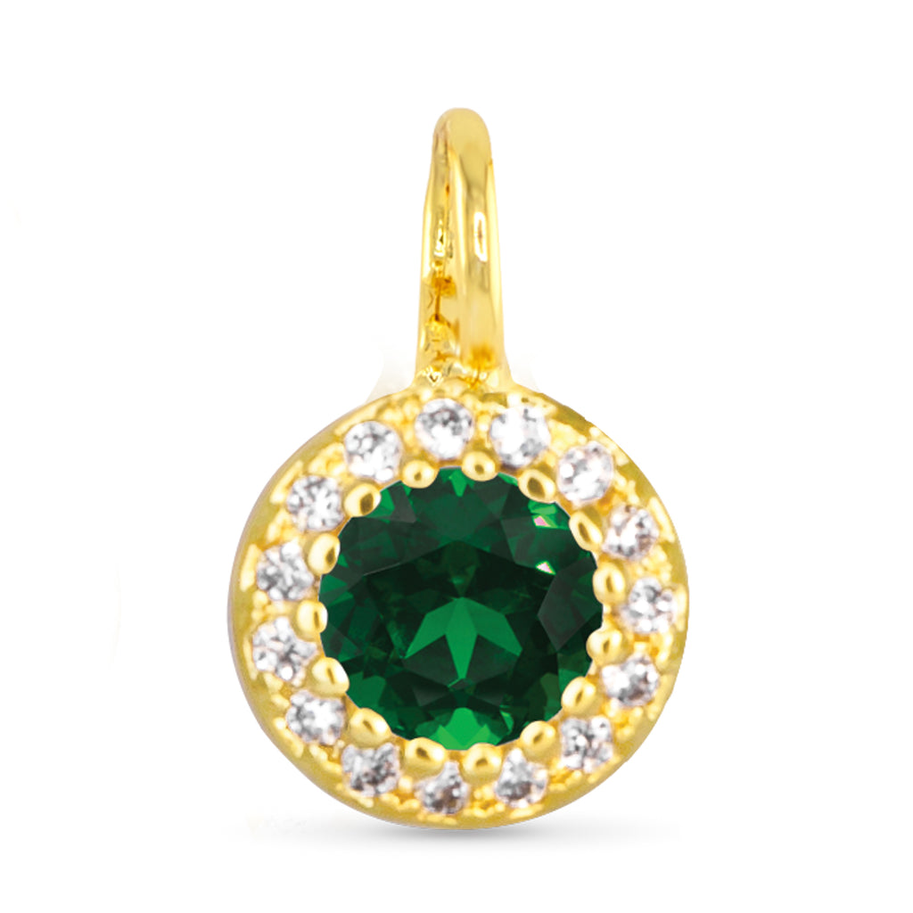 Amanda Blu Gold Green CZ Halo Charm