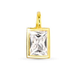 Amanda Blu Gold Clear Rectangle CZ Charm