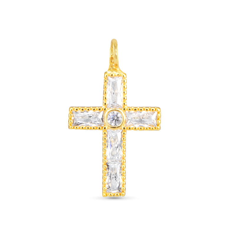 Amanda Blu Gold CZ Cross Charm