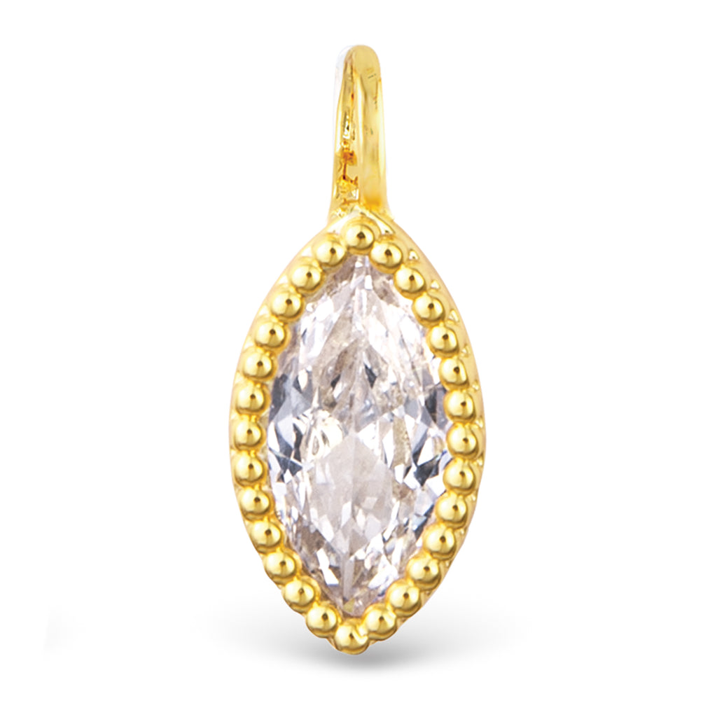 Amanda Blu Gold Clear CZ Marquise Charm