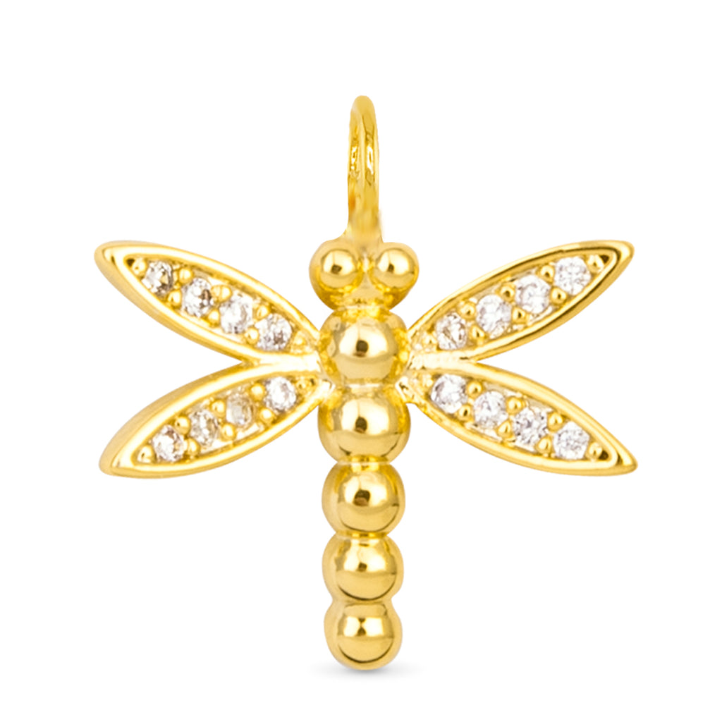 Amanda Blu Gold CZ Dragonfly Charm