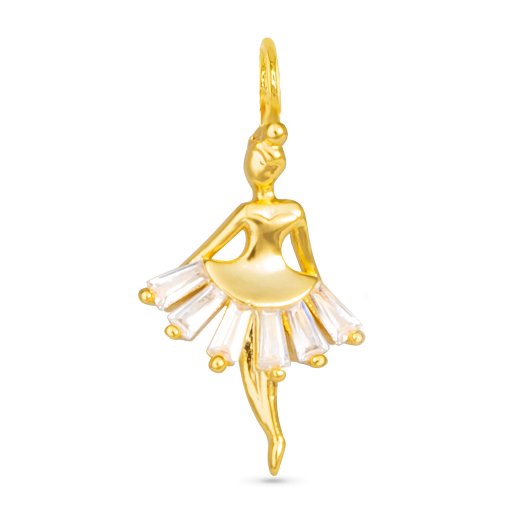 Amanda Blu Gold CZ Ballerina Charm