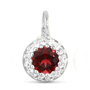 Amanda Blu Silver Red CZ Halo Charm