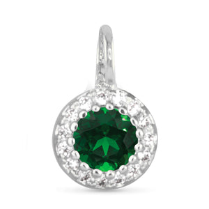 Amanda Blu Silver Green CZ Halo Charm