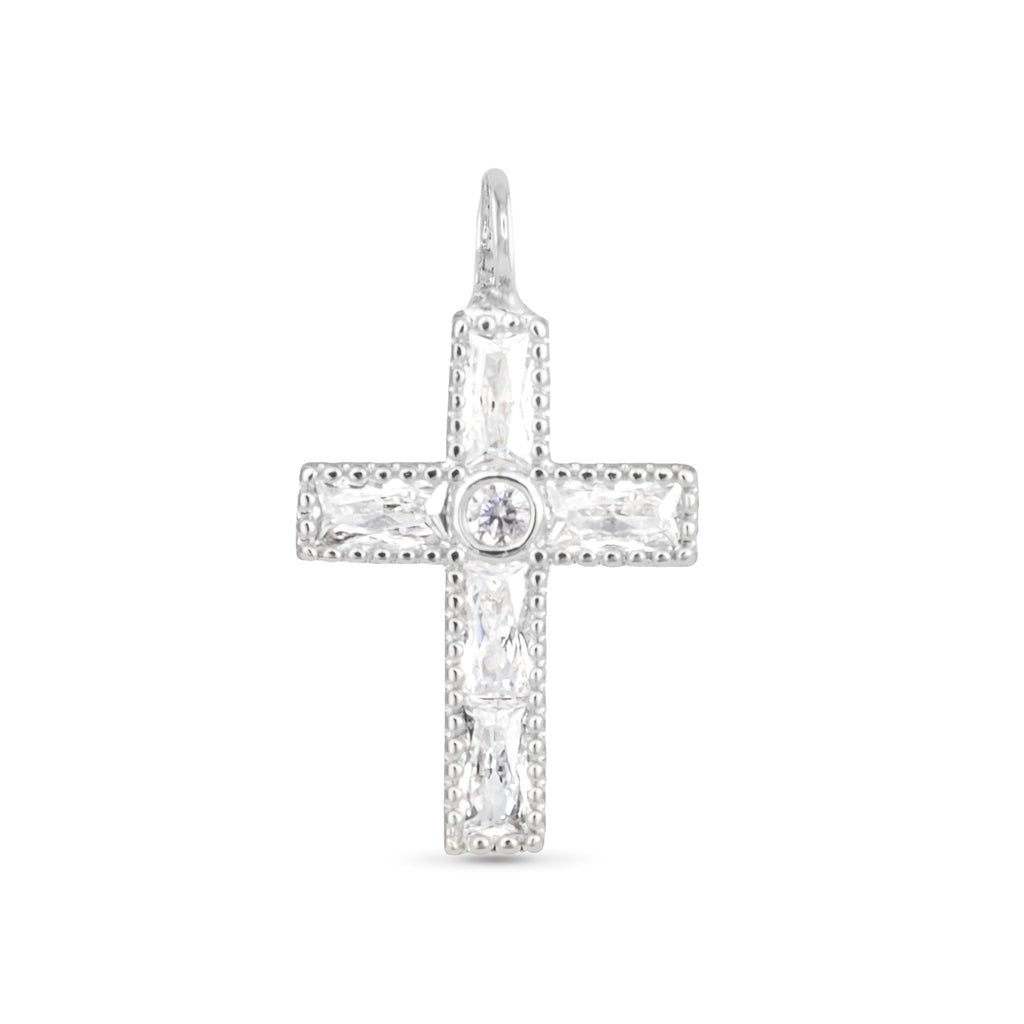 Amanda Blu Silver CZ Cross Charm