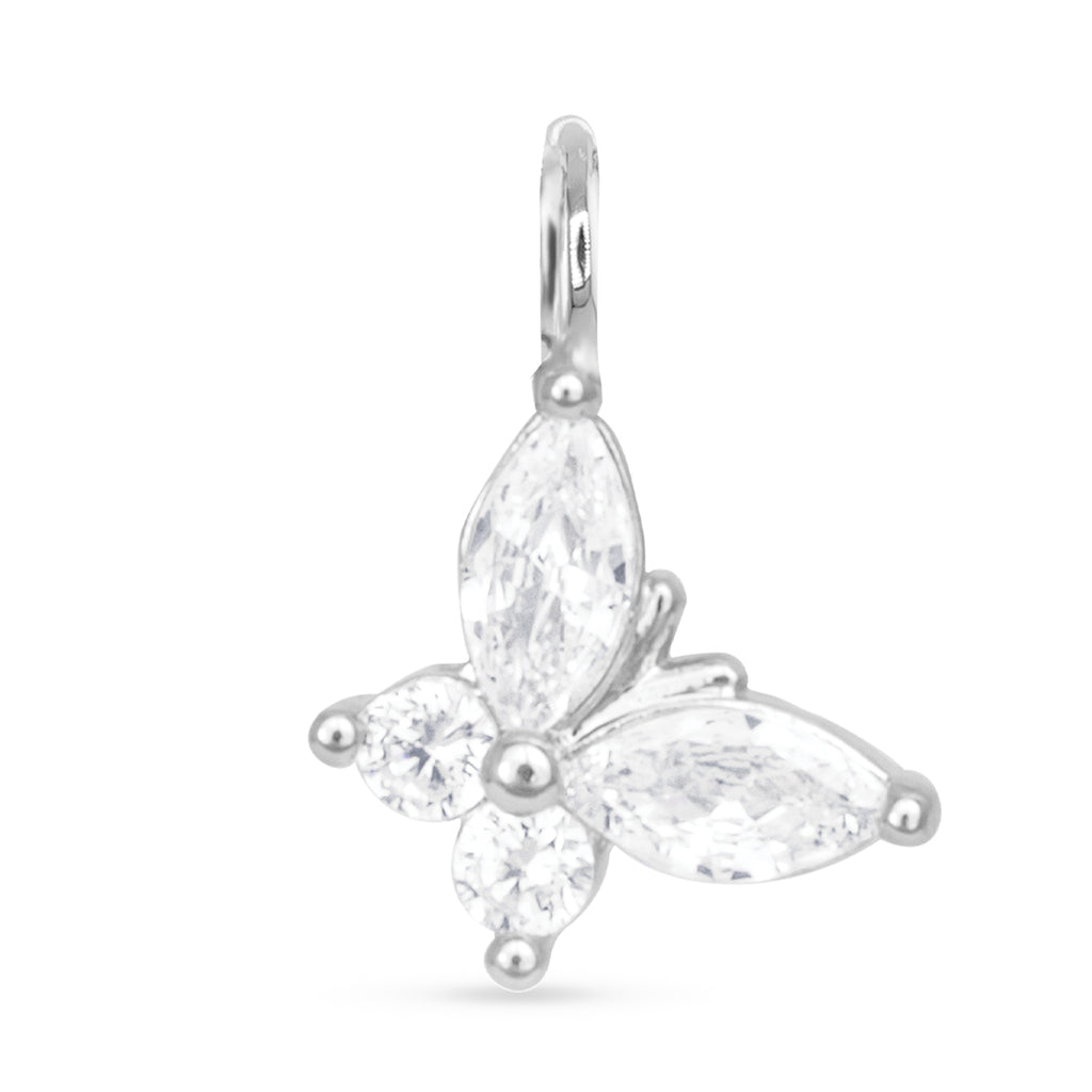 Amanda Blu Silver CZ Butterfly Charm