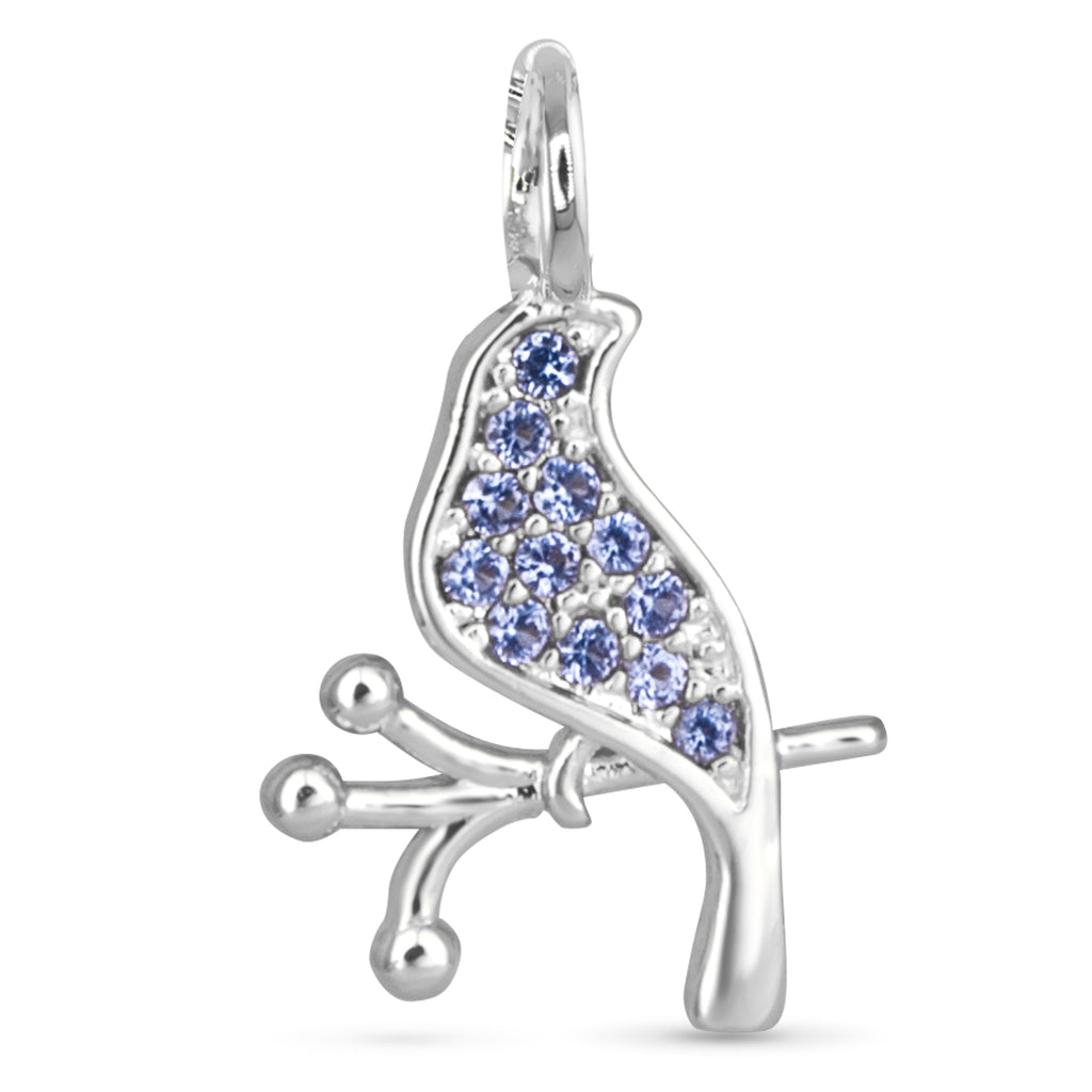 Amanda Blu Silver Blue CZ Bird Charm