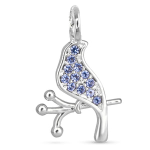 Amanda Blu Silver Blue CZ Bird Charm