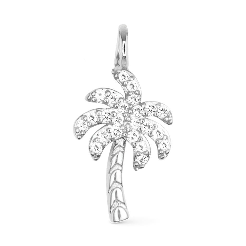 Amanda Blu Silver CZ Palm Tree Charm