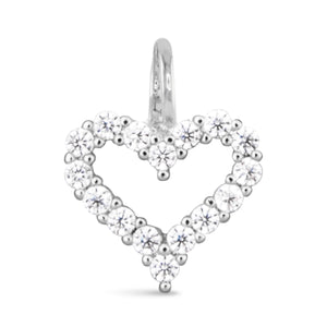 Amanda Blu Silver CZ Heart Charm