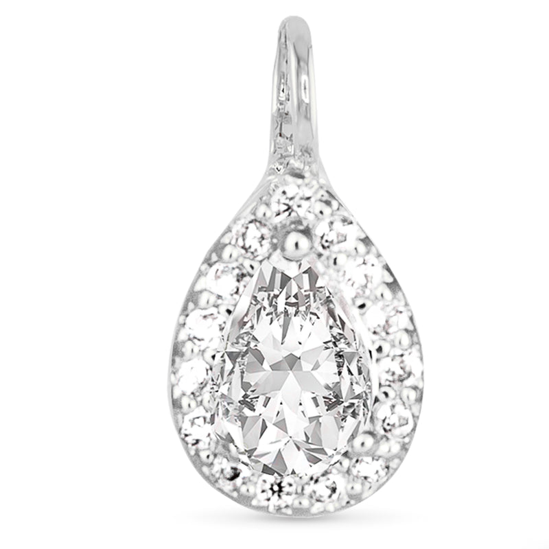 Amanda Blu Silver CZ Pear Halo Charm