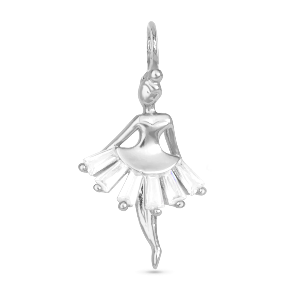 Amanda Blu Silver CZ Ballerina Charm