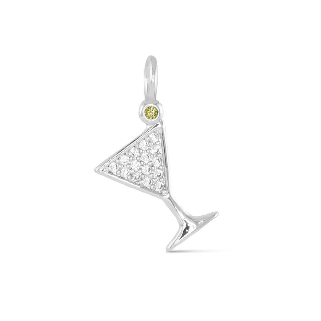 Amanda Blu Silver CZ Martini Charm