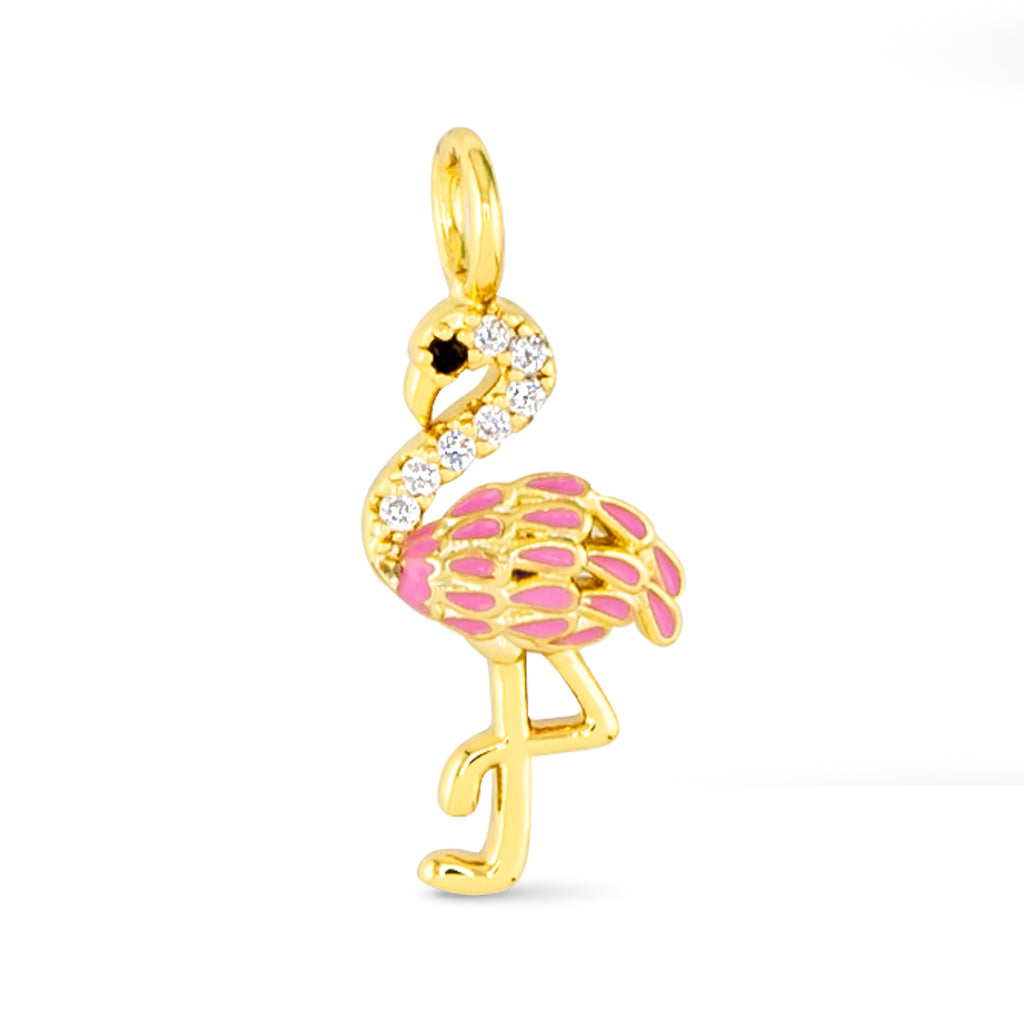 Amanda Blu Gold CZ Flamingo Charm