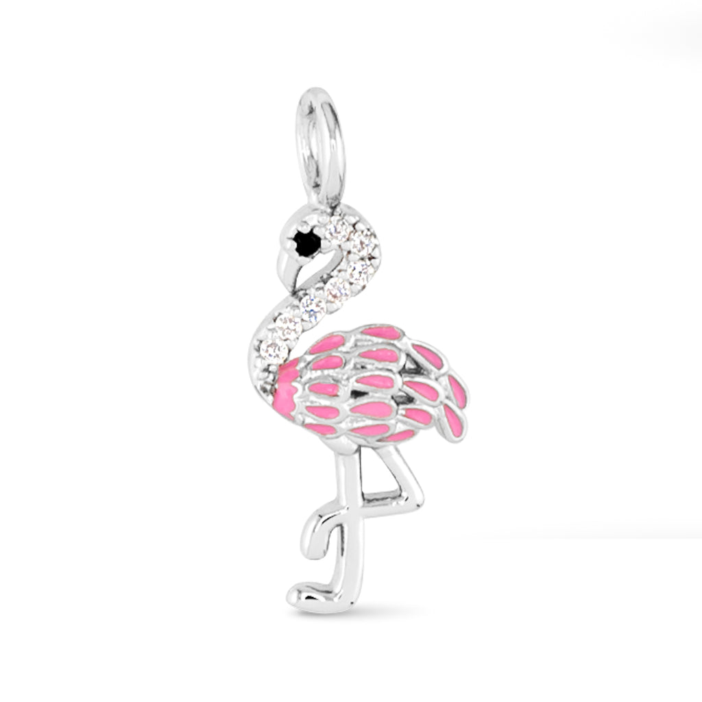 Amanda Blu Silver CZ Flamingo Charm