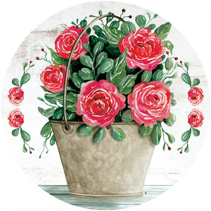 Rose Bucket Accent Magnet