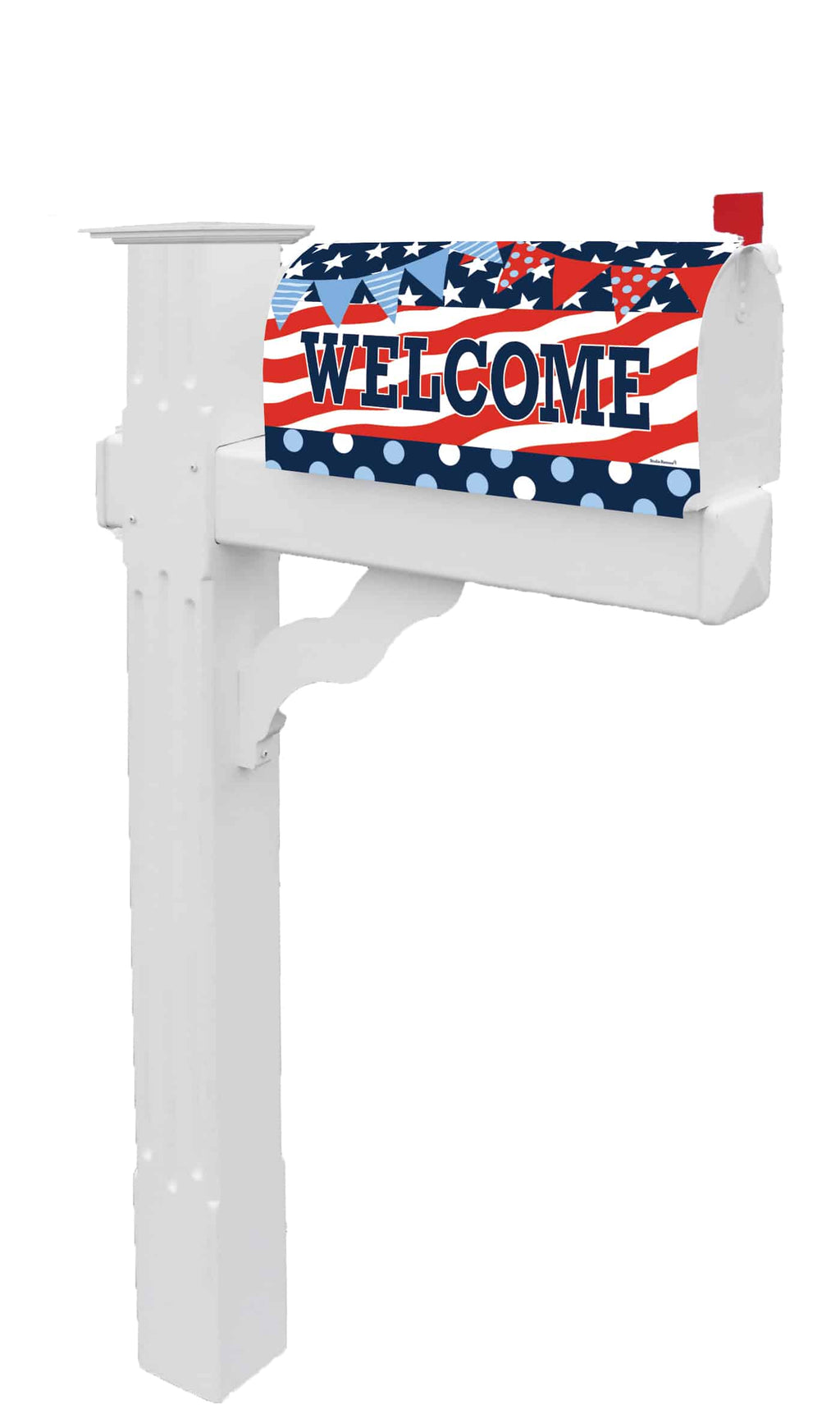 Patriotic Pattern Mailbox Makeover