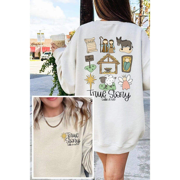 True Story Nativity Sand Fleece Sweatshirt