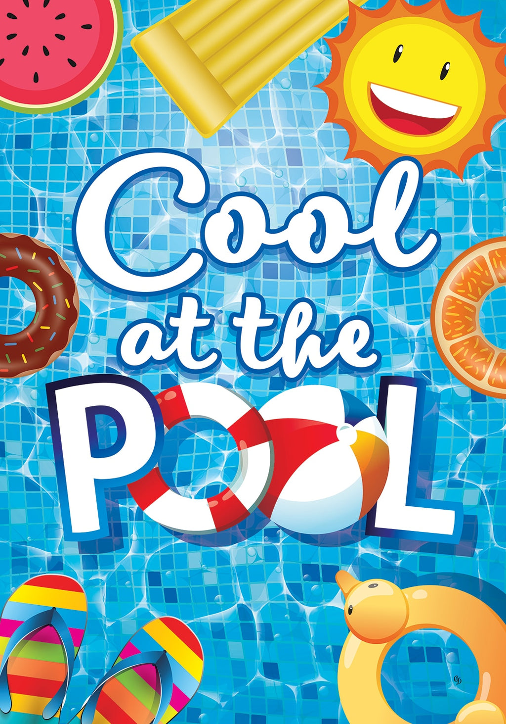 Cool At The Pool Garden Flag