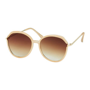 Blue Gem Round Metal Inlay Sunglasses
