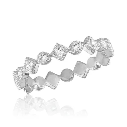 Diamond CZ Infinity Stack Ring