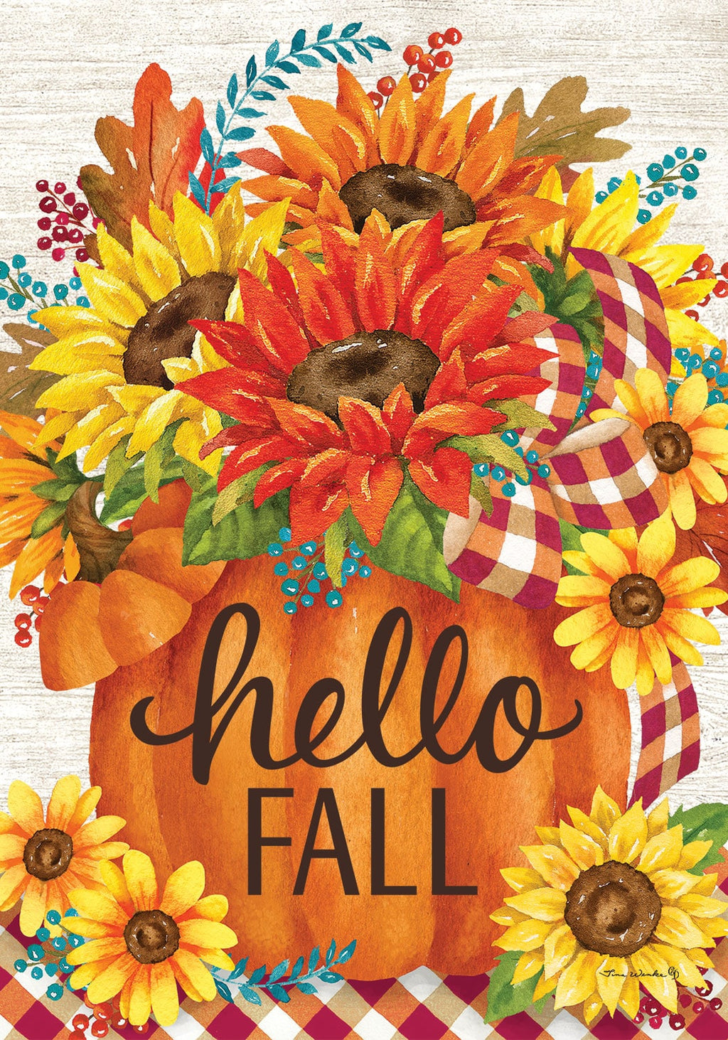 Pumpkin Sunflowers Garden Flag