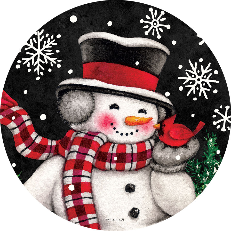 Snowman & Cardinals Accent Magnet