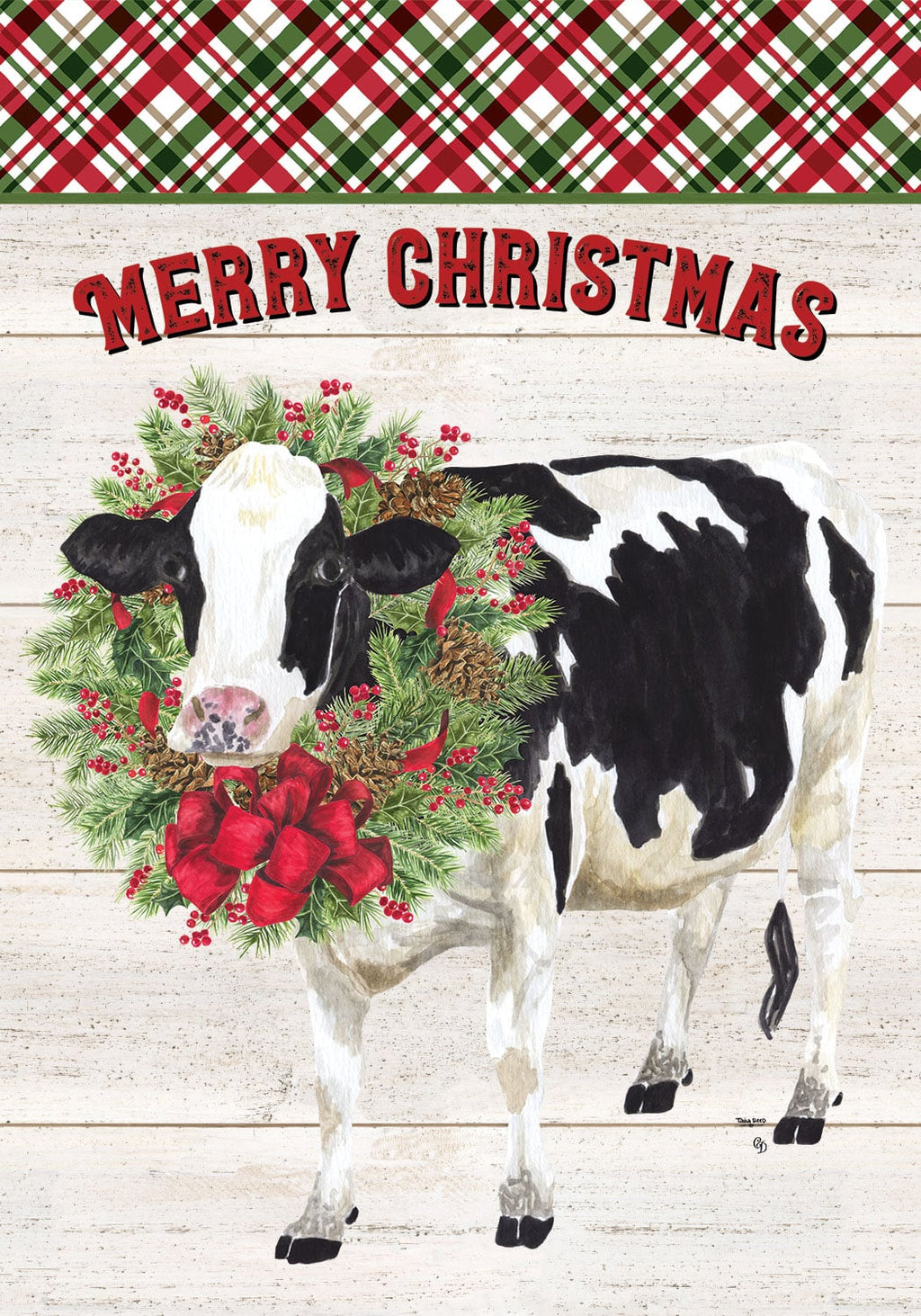 Christmas Cow Garden Flag