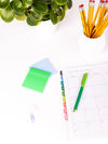 Green Colorblock Snap Cap Pen