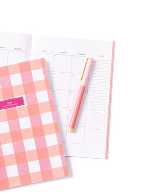 Pink Colorblock Snap Cap Pen