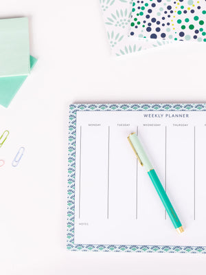 Teal Colorblock Snap Cap Pen